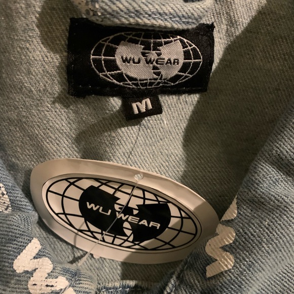 VTG NWT Wu Wear Men’s Size Medium Blue Printed Denim Jacket - Picture 5 of 8